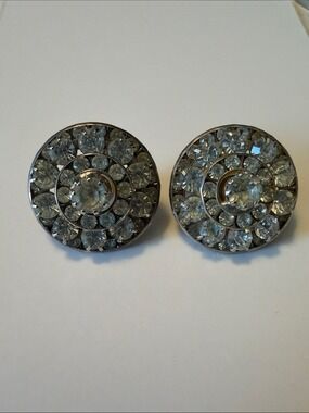 Vintage Rhinestone Earrings,Pierced
